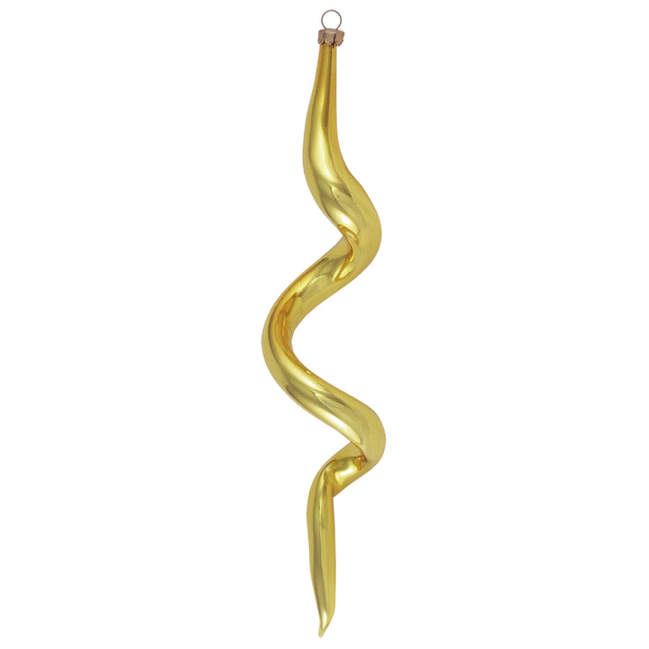 7 1/2" (191mm) Boxed Glass Corkscrew Ornaments, Aztec Gold/Gold, 4/Box, 12/Case, 48 Pieces