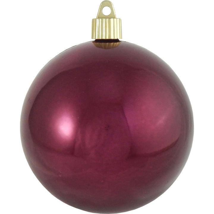 4" (100mm) Commercial Shatterproof Ball Ornament, Shiny Merlot, 4 per Bag, 12 Bags per Case, 48 Pieces