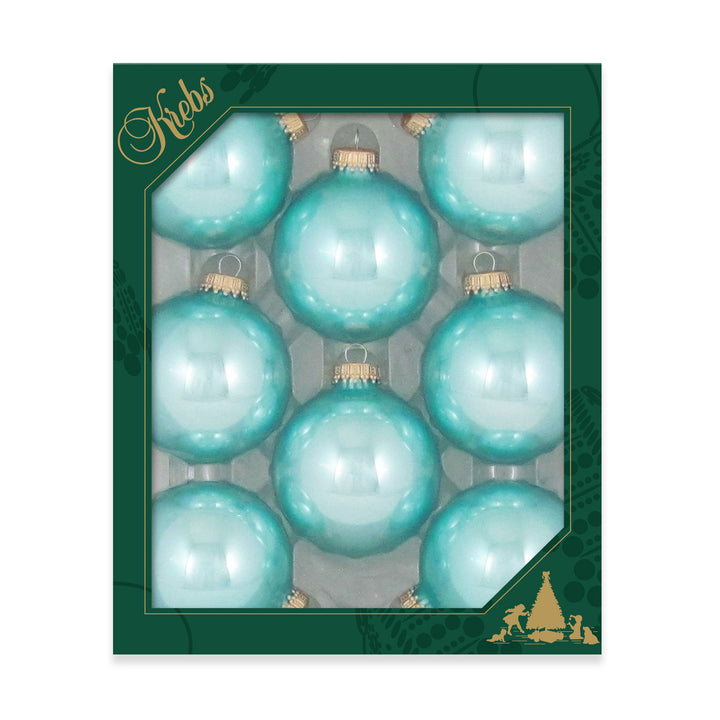 2 5/8" (67mm) Ball Ornaments, Gold Caps, Water Lily, 8/Box, 12/Case, 96 Pieces