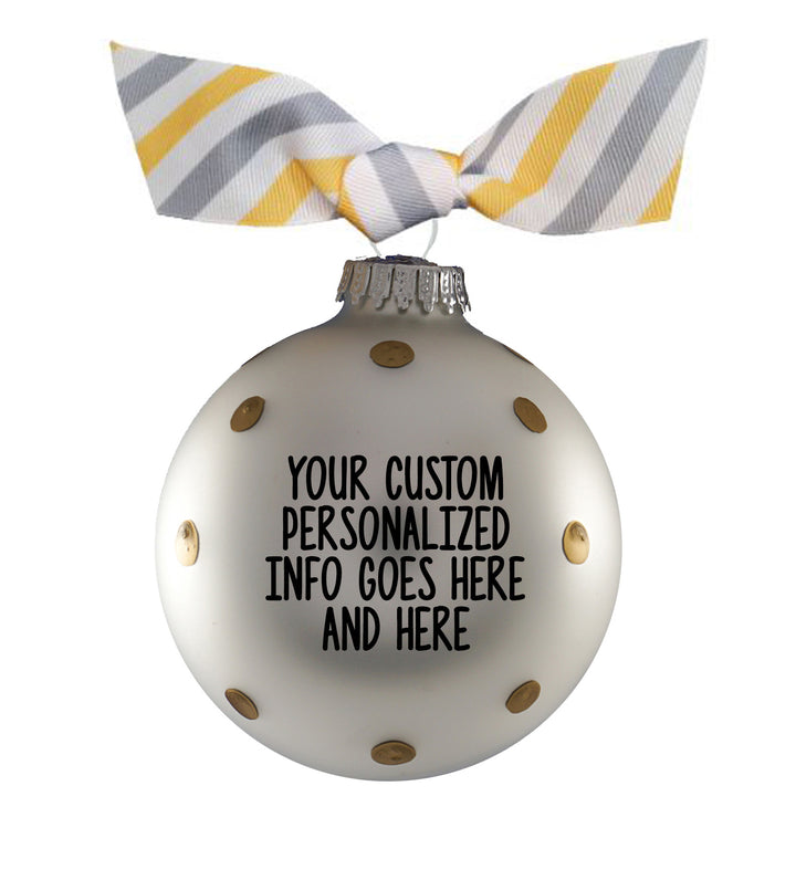 3 1/4" (80mm) Personalizable Hugs Specialty Gift Ornaments, Silver Pearl Ornament with Hockey Champ