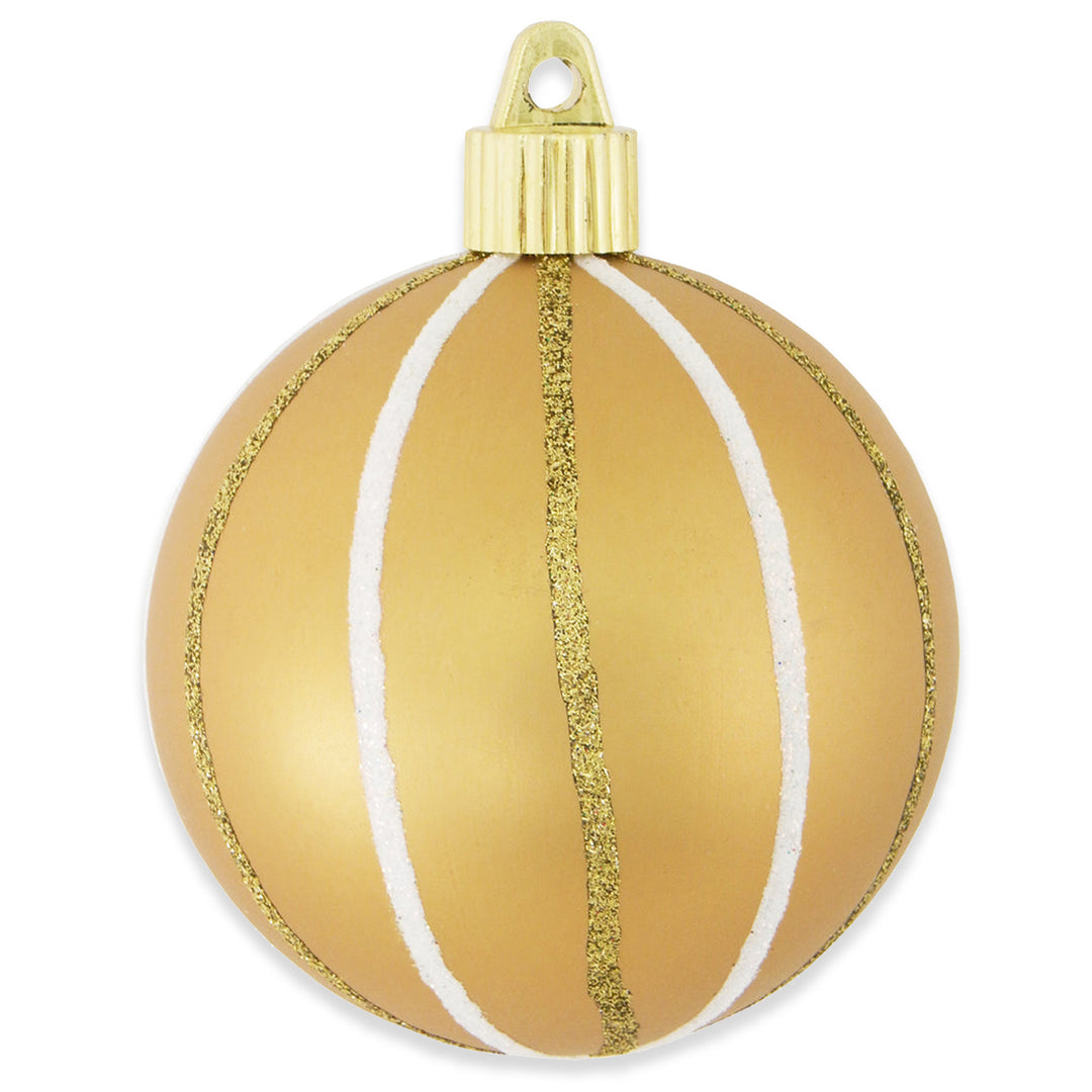 3 1/4" (80mm) Commercial Shatterproof Ball Ornament, Gold Dust, Case, 36 Pieces