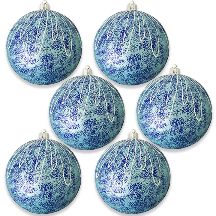 8" (200mm) Giant Commercial Shatterproof Ball Ornament, Serenity Velvet, Case, 6 Pieces
