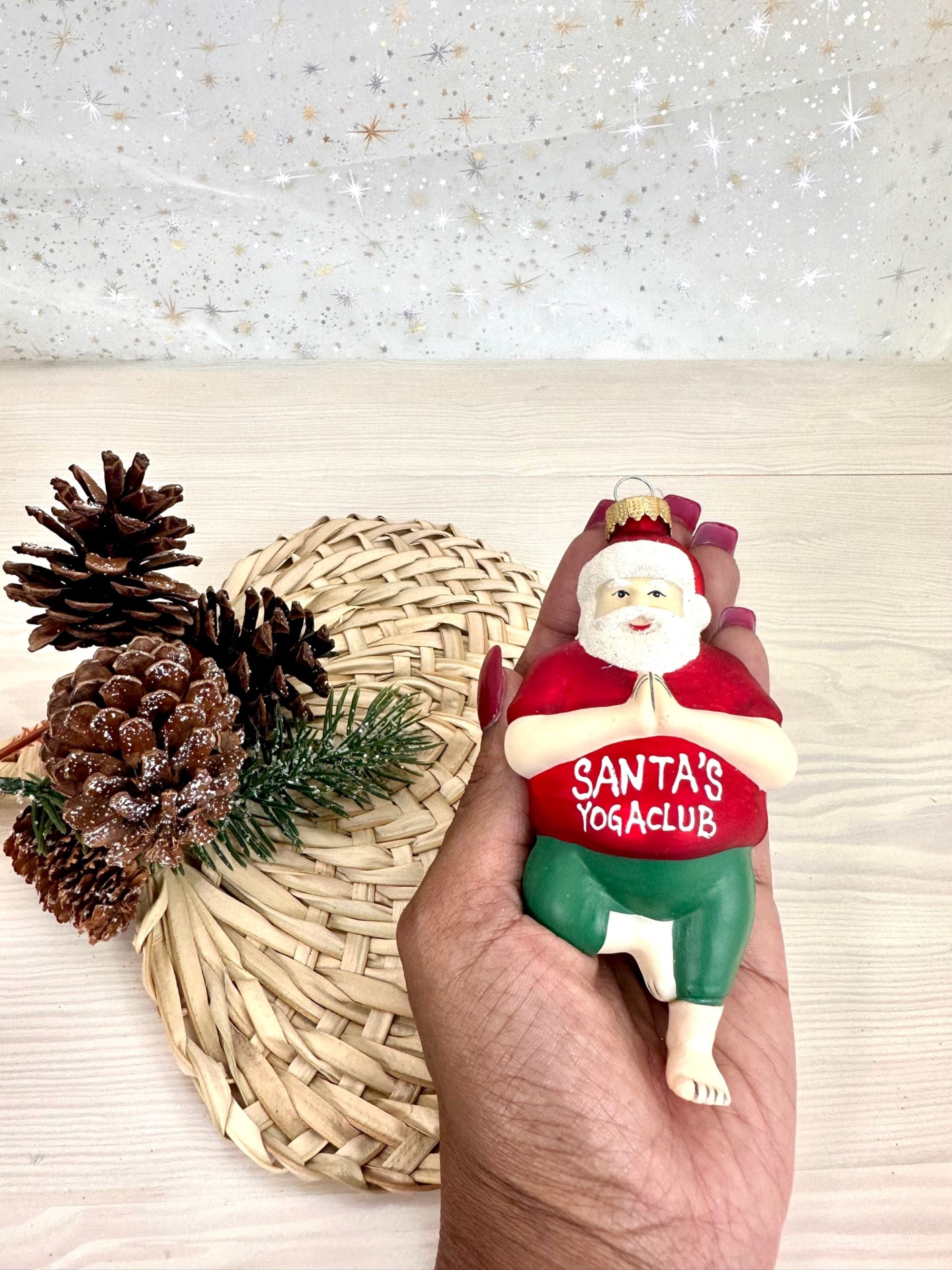 Yoga Santa Standing Figurine Ornaments, 1/Box, 6/Case, 6 Pieces