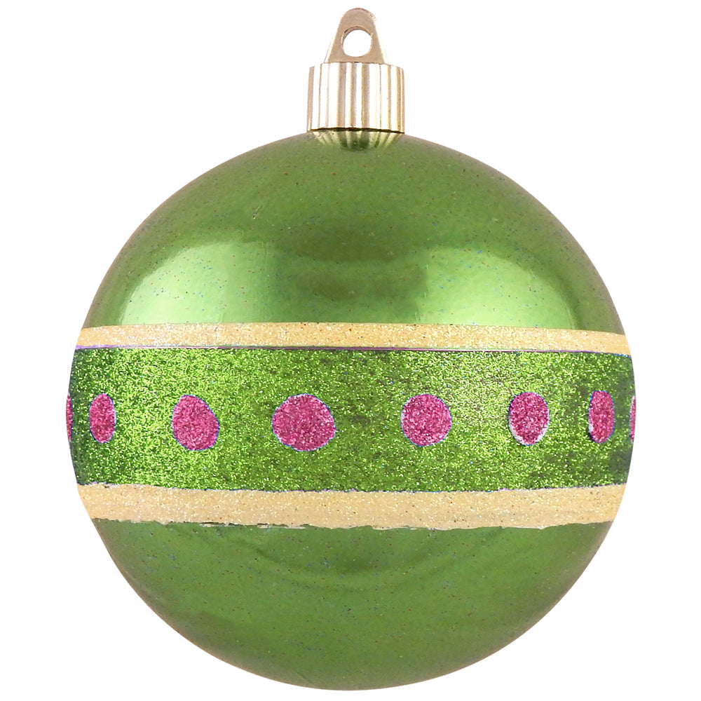 4" (100mm) Large Commercial Shatterproof Ball Ornament, Limeade, Case, 24 Pieces
