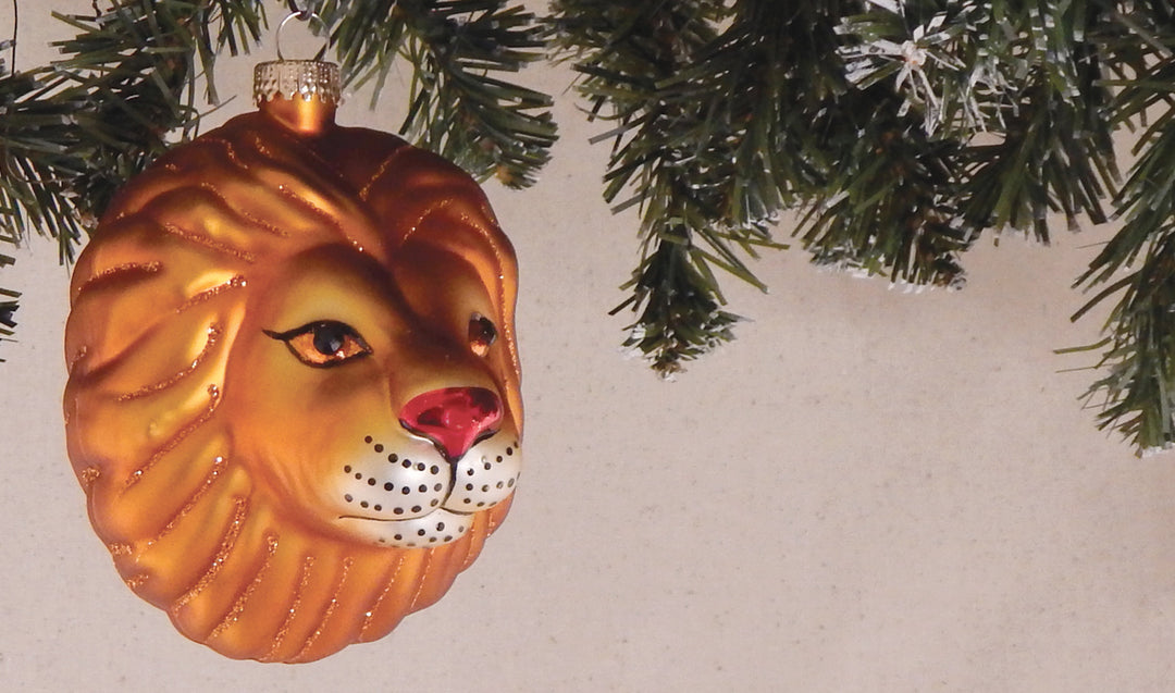 3 1/4" (80mm) Lion Head Figurine Ornaments, 1/Box, 6/Case, 6 Pieces