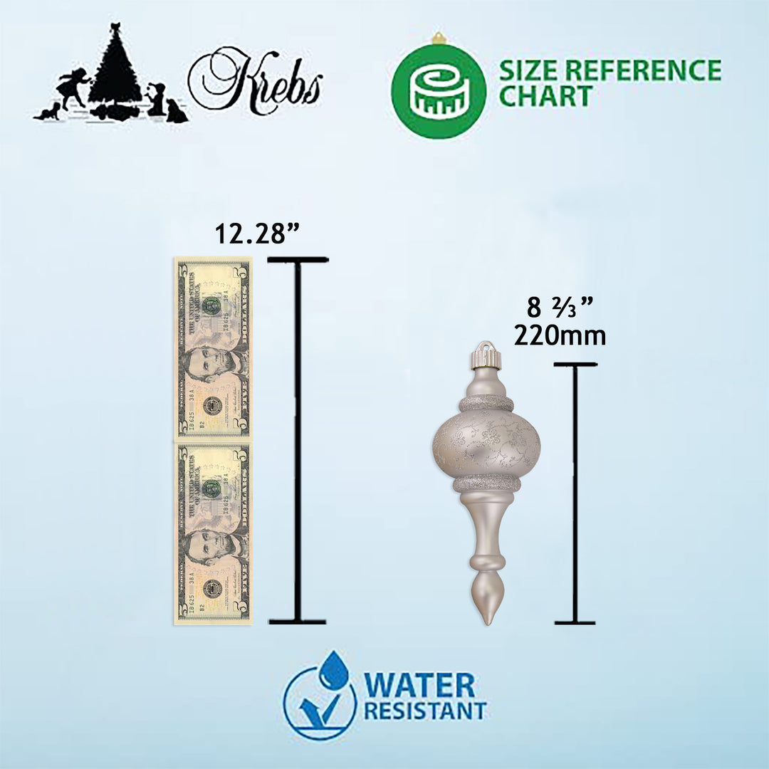 8 2/3" (220mm) Large Commercial Shatterproof Finials, Dove Gray , Case, 12 Pieces