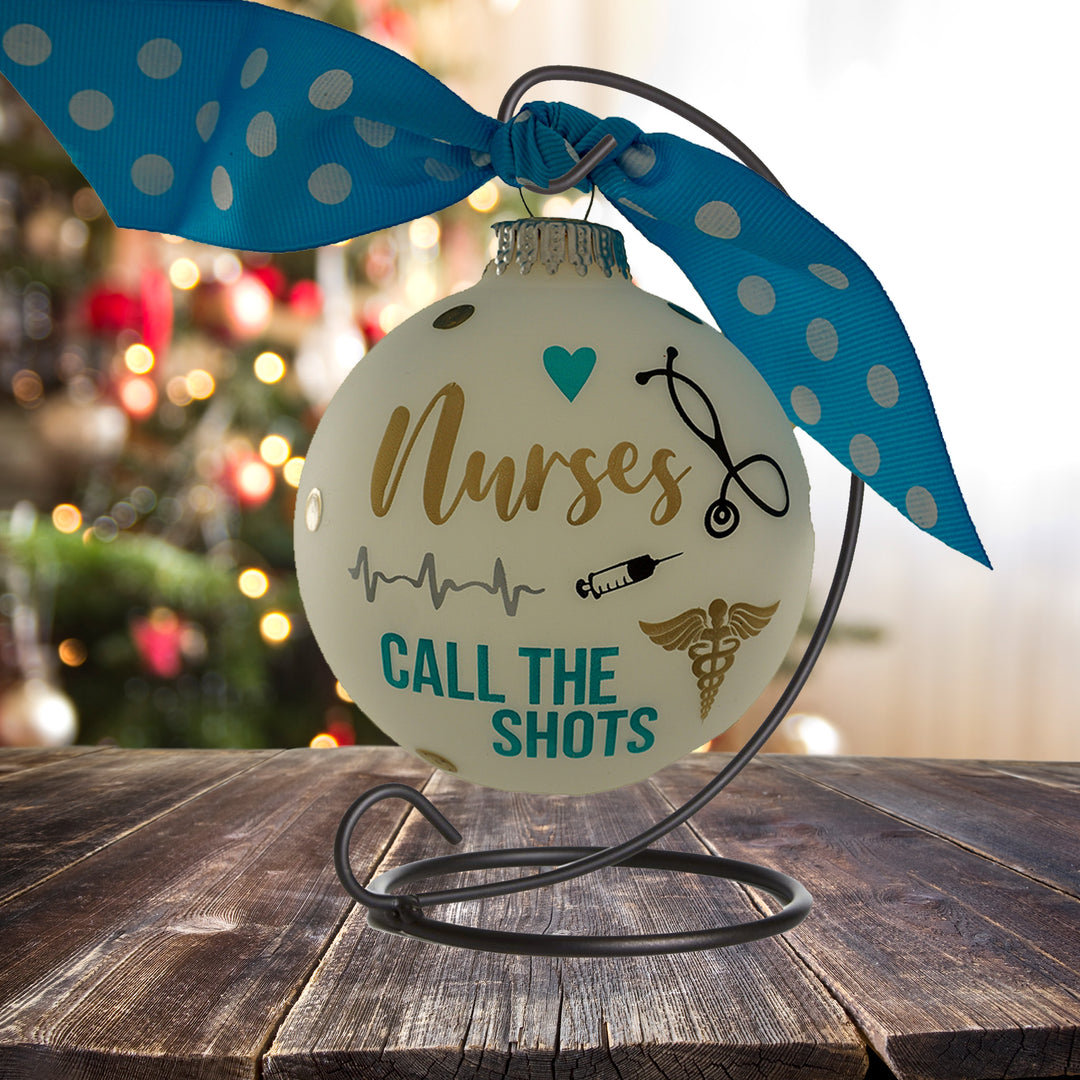 3 1/4" (80mm) Personalizable Hugs Specialty Gift Ornaments, Nurses Call The Shots. 1/Box, 12/Case, 12 Pieces