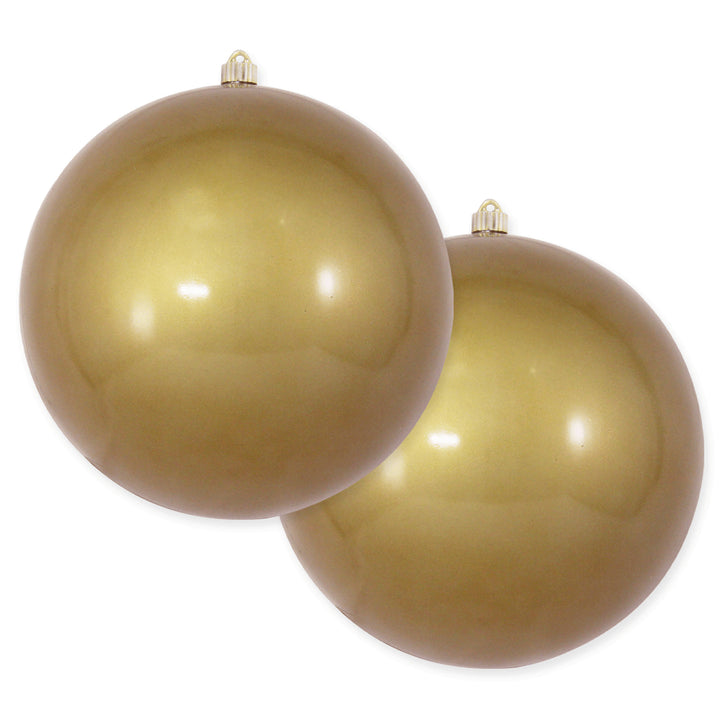 12" (300mm) Giant Commercial Shatterproof Ball Ornament, Candy Gold, Case, 2 Pieces