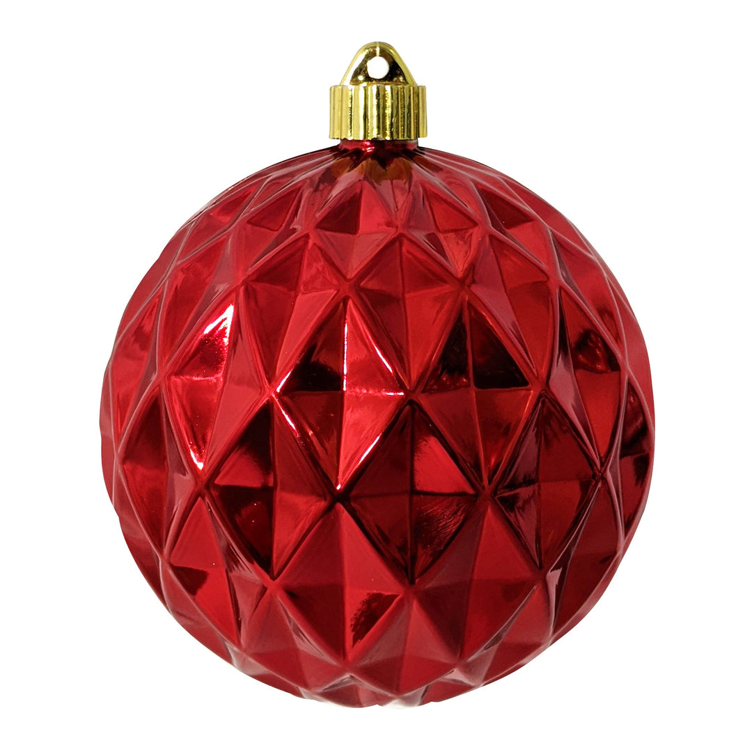 6" (150mm) Commercial Shatterproof Ball Ornament, Sonic Red Diamond, 2 per Bag, 6 Bags per Case, 12 Pieces