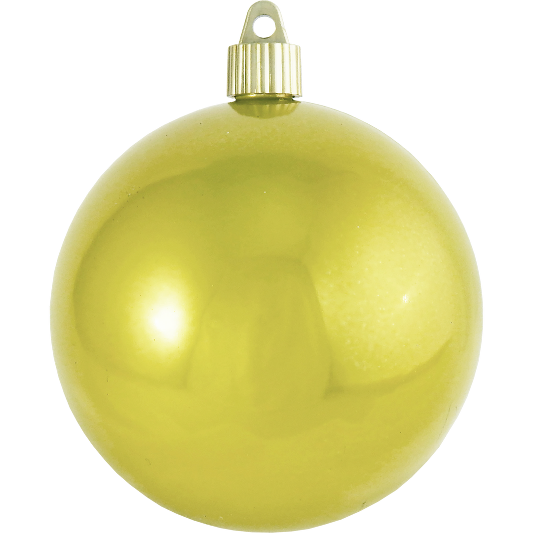 4" (100mm) Commercial Shatterproof Ball Ornament, Fierce Yellow, 4 per Bag, 12 Bags per Case, 48 Pieces