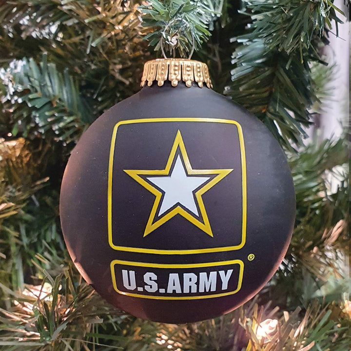 3 1/4" (80mm) Ball Ornaments, US Army, Ebony Velvet, 1/Box, 12/Case, 12 Pieces
