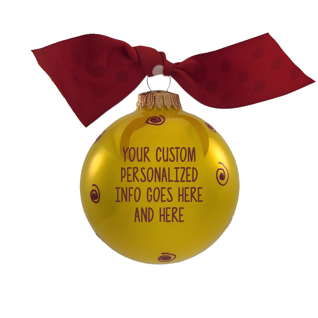 3 1/4" (80mm) Personalizable Hugs Specialty Gift Ornaments, Full Sun Glass Ball with Baby's 1st Hippo