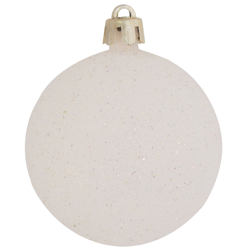 2 1/3" (60mm) Shatterproof Christmas Ball Ornaments, Snowball Glitter, Case, 16 Count x 12 Tubs, 192 Pieces