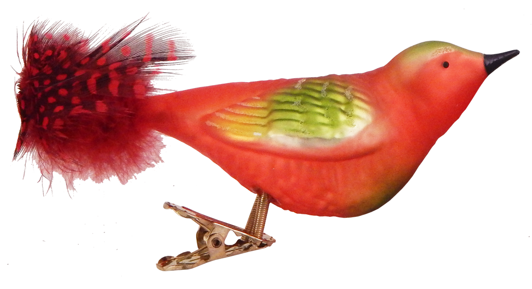 6 1/2" (165mm) Colorful Clip-On Bird Figurine Ornaments, 3/Box, 12/Case, 36 Pieces