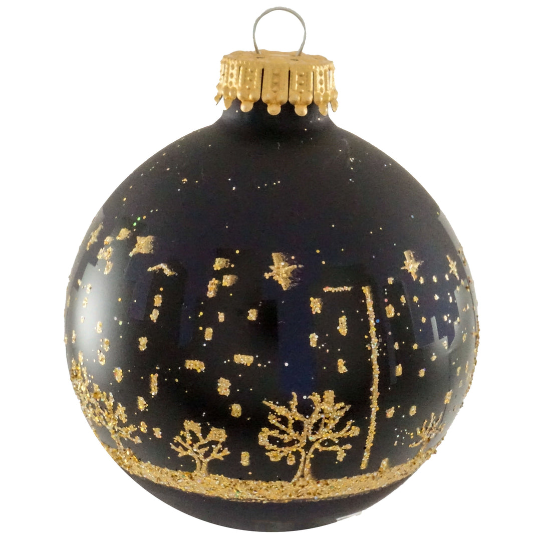 2 5/8" (67mm) Ball Ornaments, Gold with Night Before Christmas Variety Set, 12/Box, 12/Case, 144 Pieces