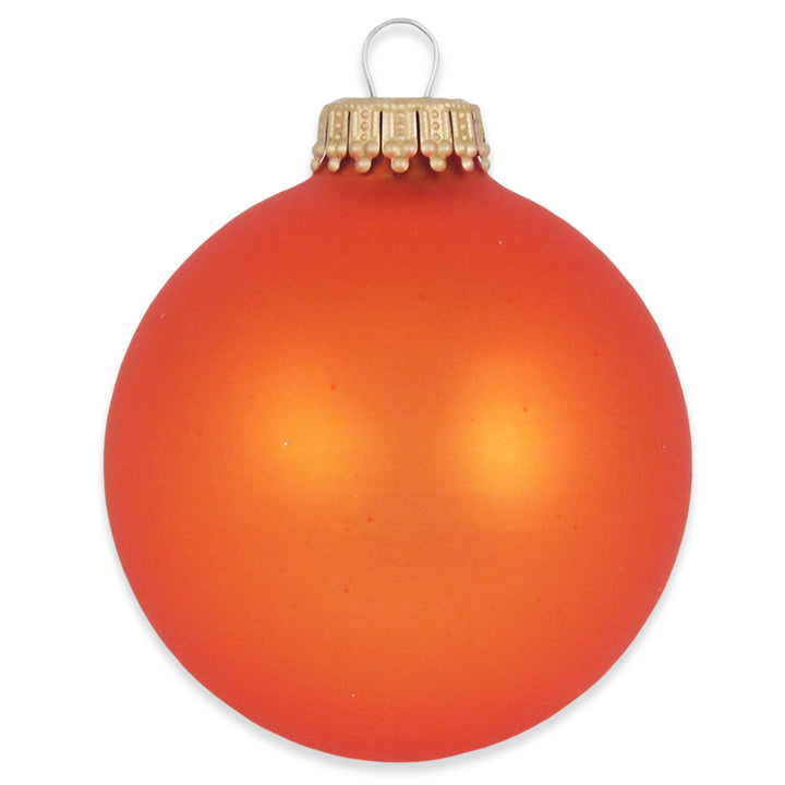 2 5/8" (67mm) Ball Ornaments, Gold Caps, Wildfire Velvet, 8/Box, 12/Case, 96 Pieces