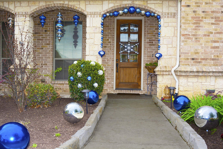 3 1/4" (80mm) Shatterproof Christmas Ball Ornaments, Regal Blue, Case, 8 Piece Bags x 10 Bags, 80 Pieces