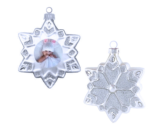 4" (100mm) Glass Snowflake Ornaments, 1/Box, 12/Case, 12 Pieces
