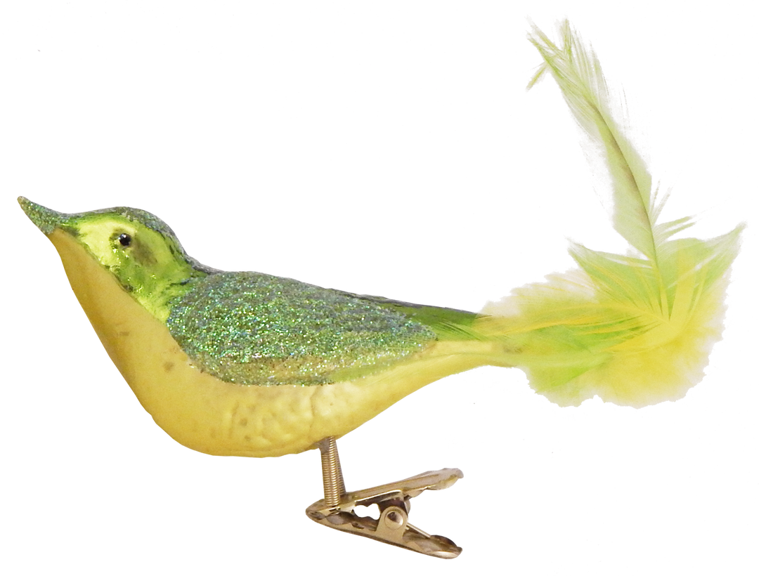 6 1/2" (165mm) Colorful Clip-On Bird Figurine Ornaments, 3/Box, 12/Case, 36 Pieces