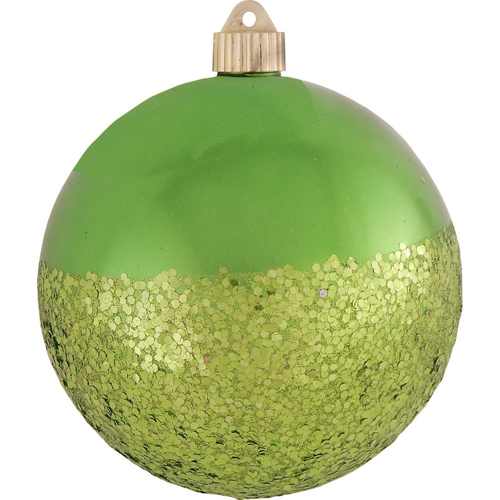 6" (150mm) Decorated Commercial Shatterproof Ball Ornaments, Limeade Green, 1/Box, 12/Case, 12 Pieces