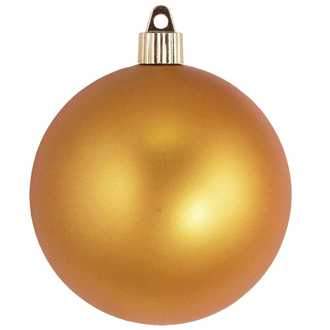 4" (100mm) Commercial Shatterproof Ball Ornament, Matte Imperial Gold, 4 per Bag, 12 Bags per Case, 48 Pieces