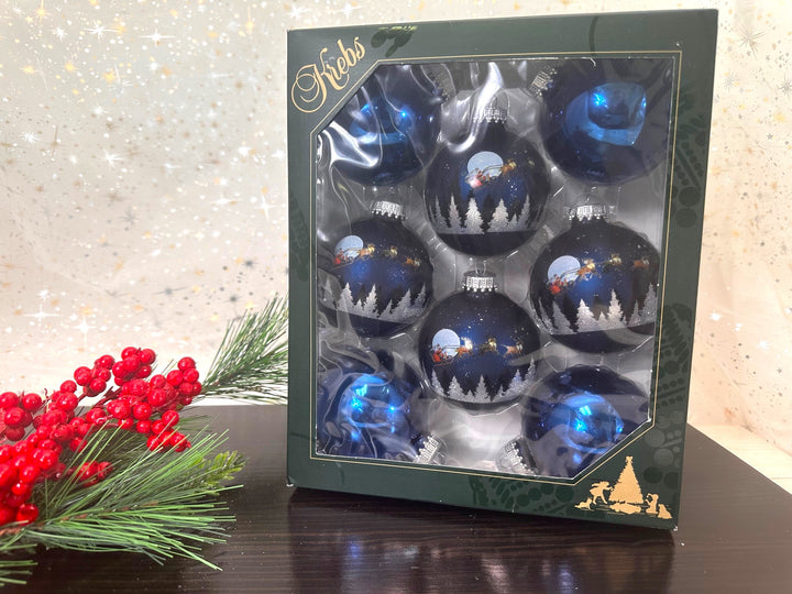 2 5/8" (67mm) Ball Ornaments, Spirit of Christmas Glass Ball assortment, 8/Box, 12/Case, 96 Pieces