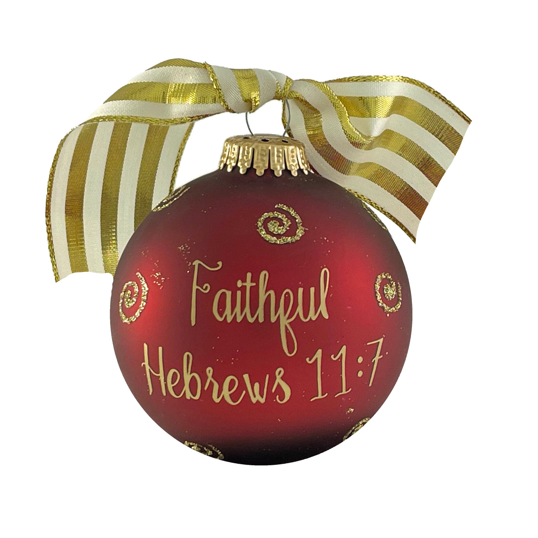 3 1/4" (80mm) Personalizable Hugs Specialty Gift Ornaments, Aztec Gold Glass Ball with Bible Hero/ Noah