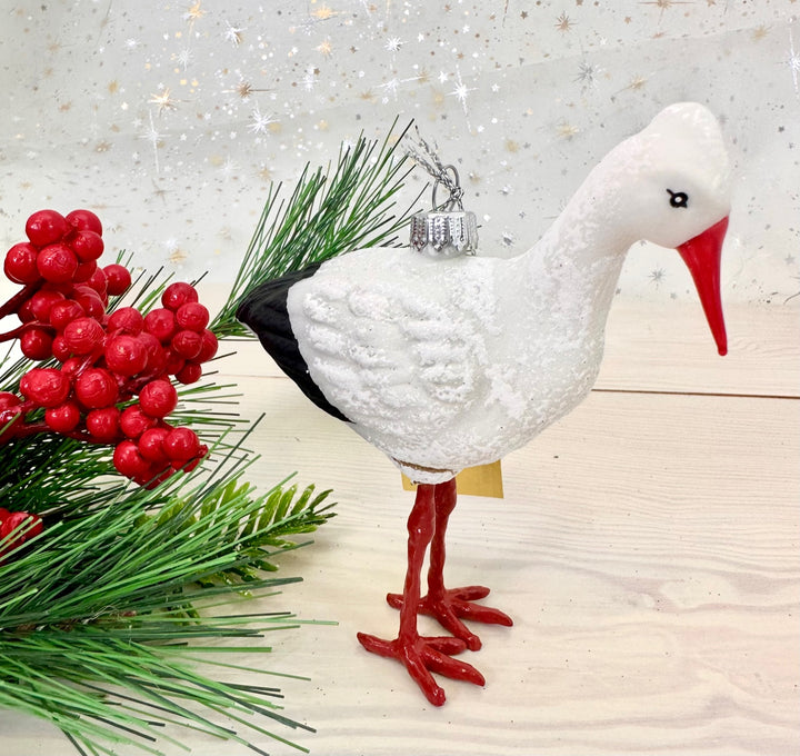 4" (100mm) Stork Figurine Ornaments, 1/Box, 6/Case, 6 Pieces