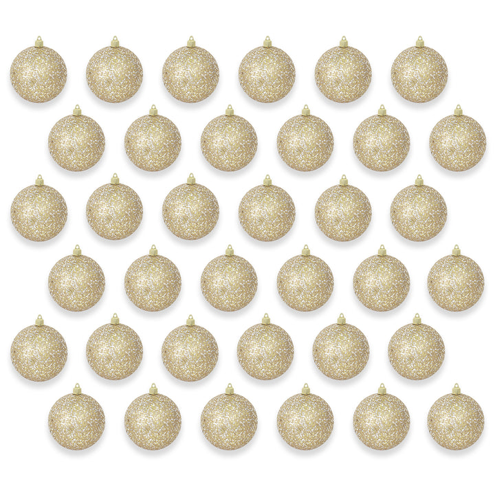 4 3/4" (120mm) Gold / Silver Glitz Shatterproof Ball, Case, 36 Pieces