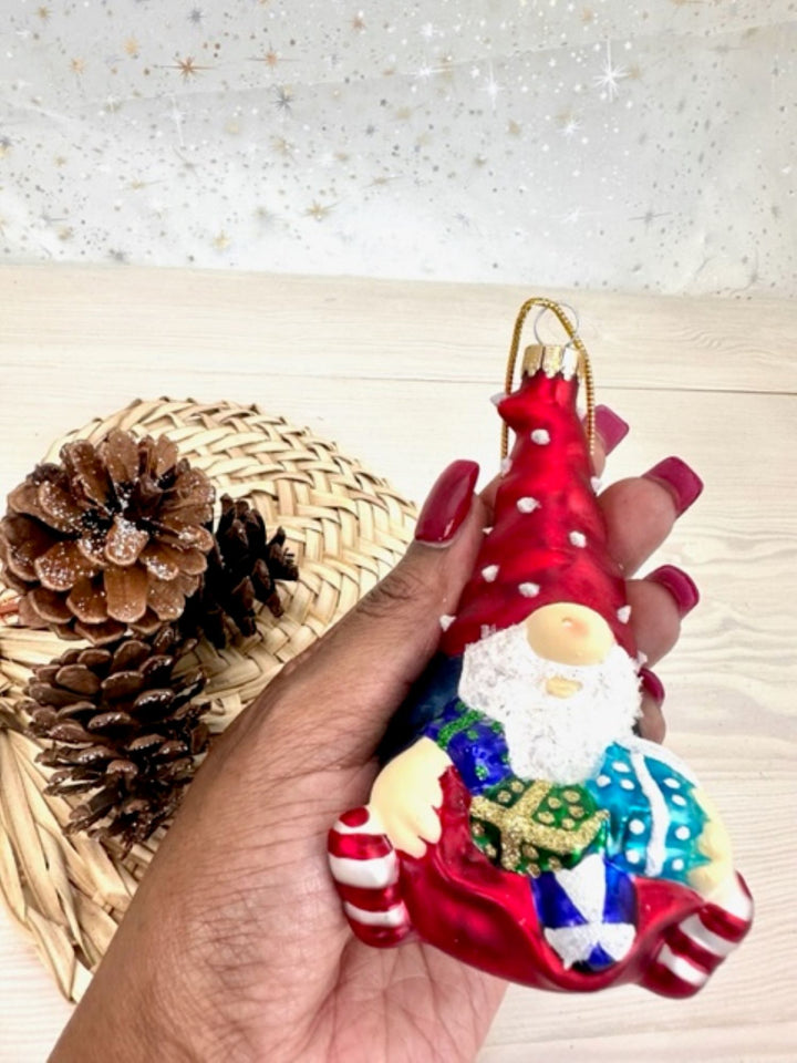 Gnome with Gift Bag Figurine Ornaments, 1/Box, 6/Case, 6 Pieces