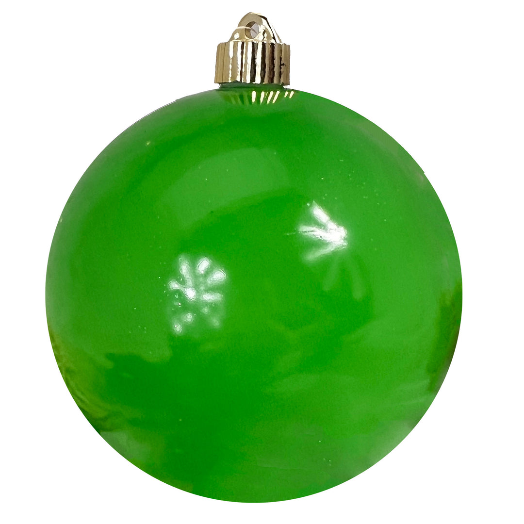 6" (150mm) Large Commercial Shatterproof Ball Ornaments, Kiwi Green, 1/Box, 12/Case, 12 Pieces