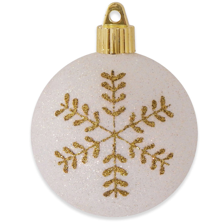 3 1/4" (80mm) Commercial Shatterproof Ball Ornament, Snowball Glitter, Case, 36 Pieces