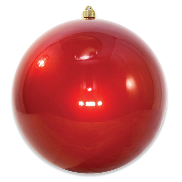 12" (300mm) Giant Commercial Shatterproof Ball Ornament, Candy Red, Case, 2 Pieces