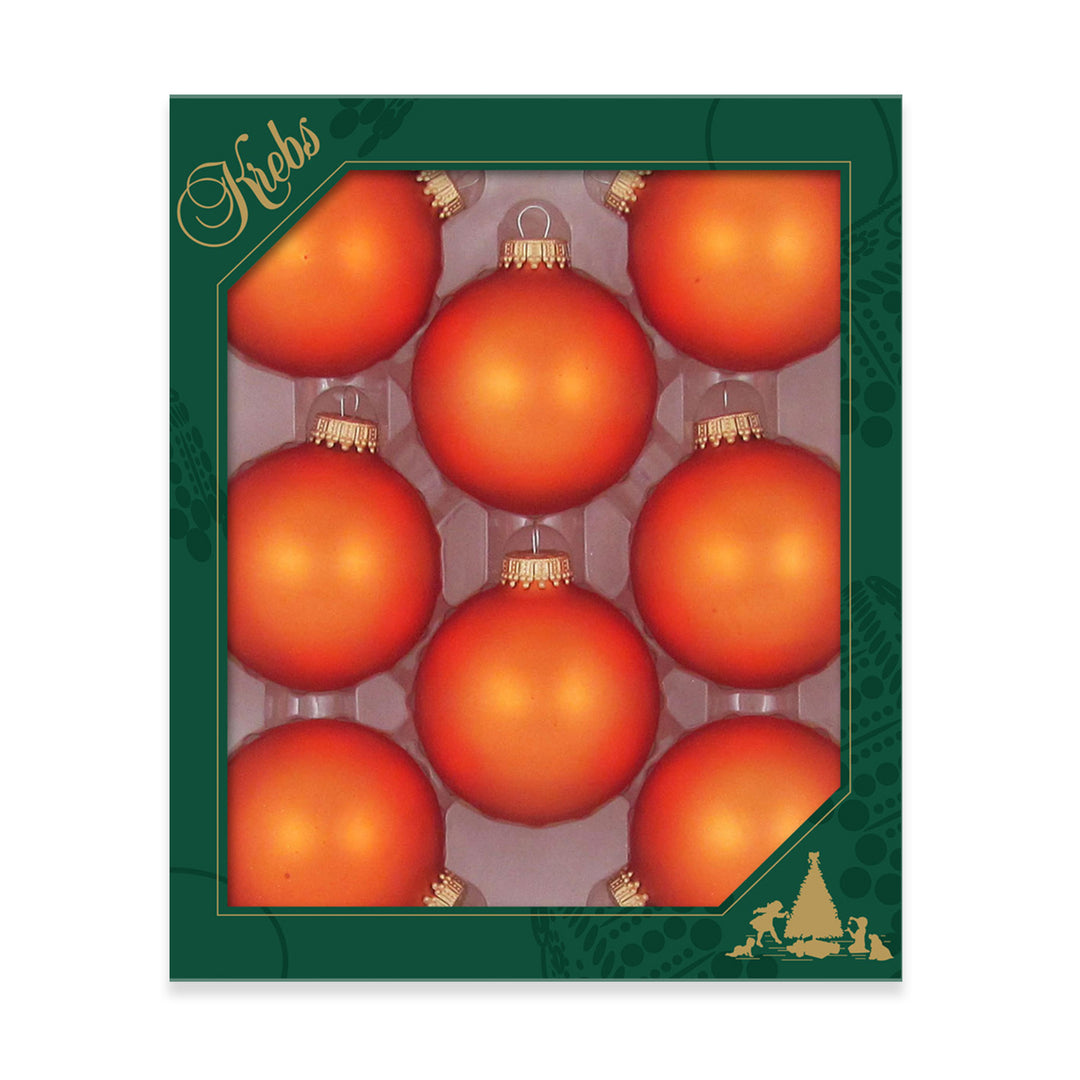 2 5/8" (67mm) Ball Ornaments, Gold Caps, Wildfire Velvet, 8/Box, 12/Case, 96 Pieces