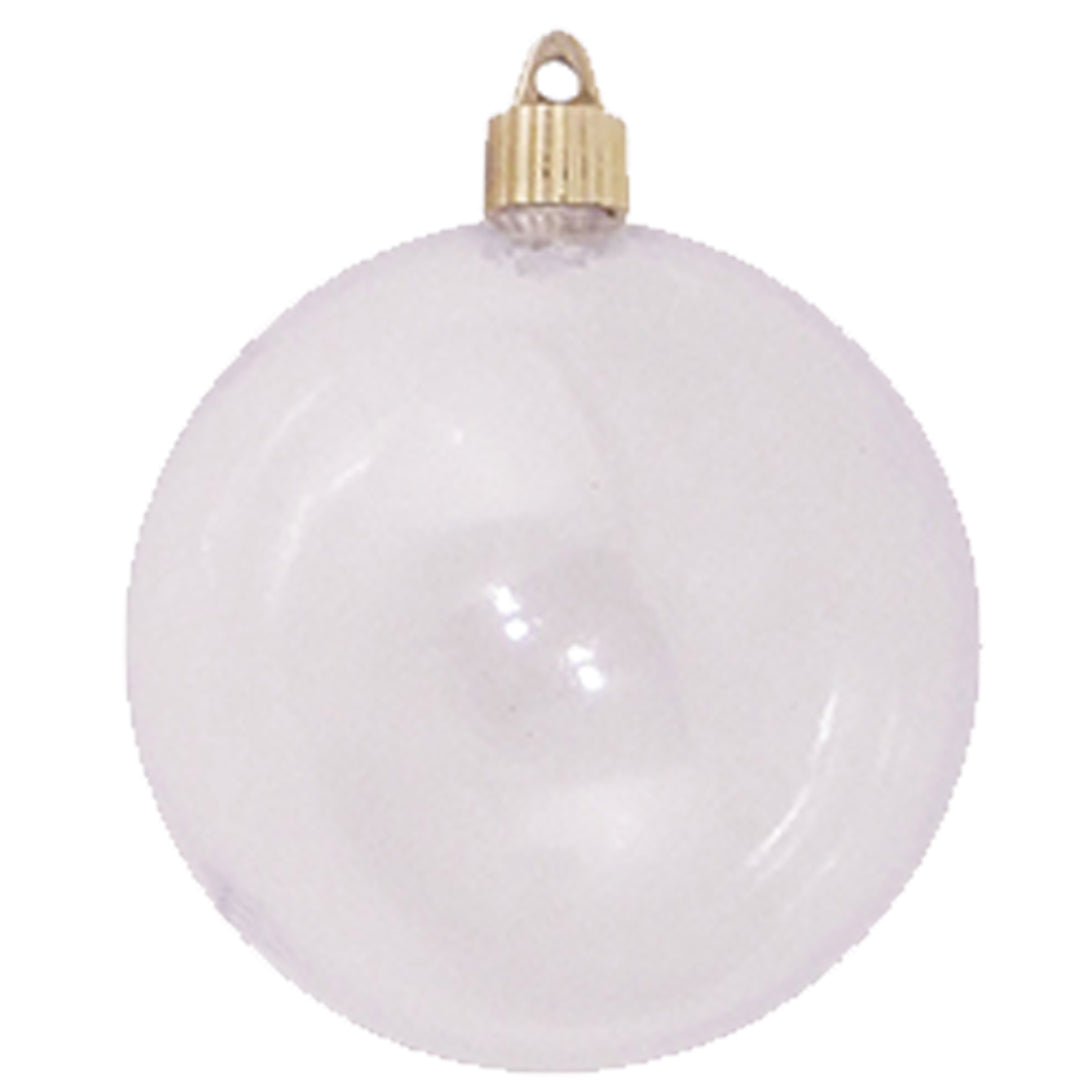 4" (100mm) Large Commercial Shatterproof Ball Ornament, Clear, Case, 48 Pieces