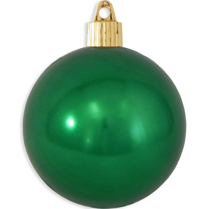3 1/4" (80mm) Shatterproof Christmas Ball Ornaments, Blarney Green, Case, 8 Piece Bags x 10 Bags, 80 Pieces