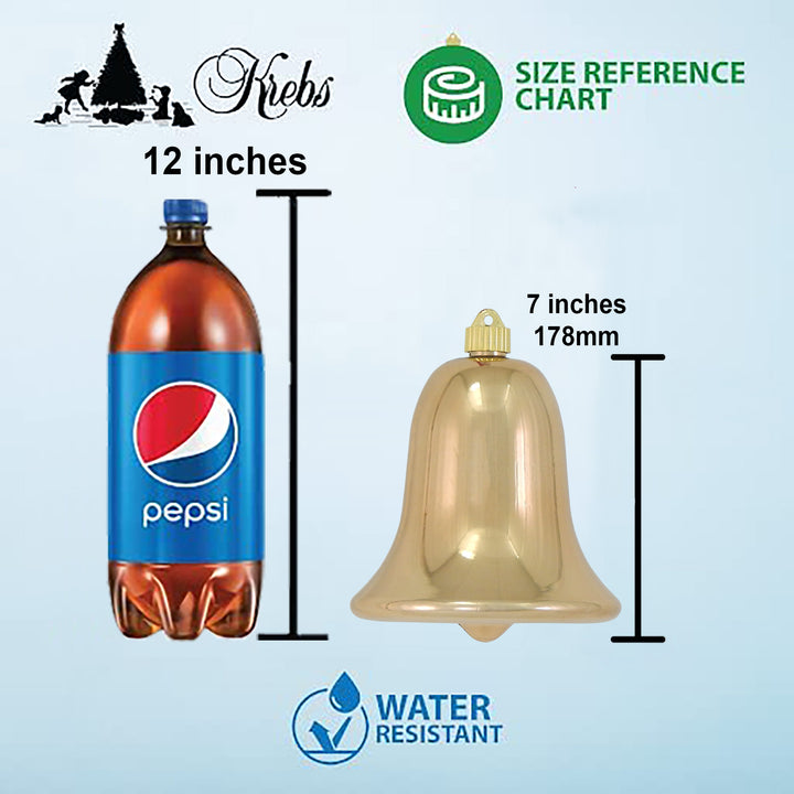 7" (178mm) Commercial Shatterproof Bell Ornaments, Looking Glass, 1/Box, 12/Case, 12 Pieces