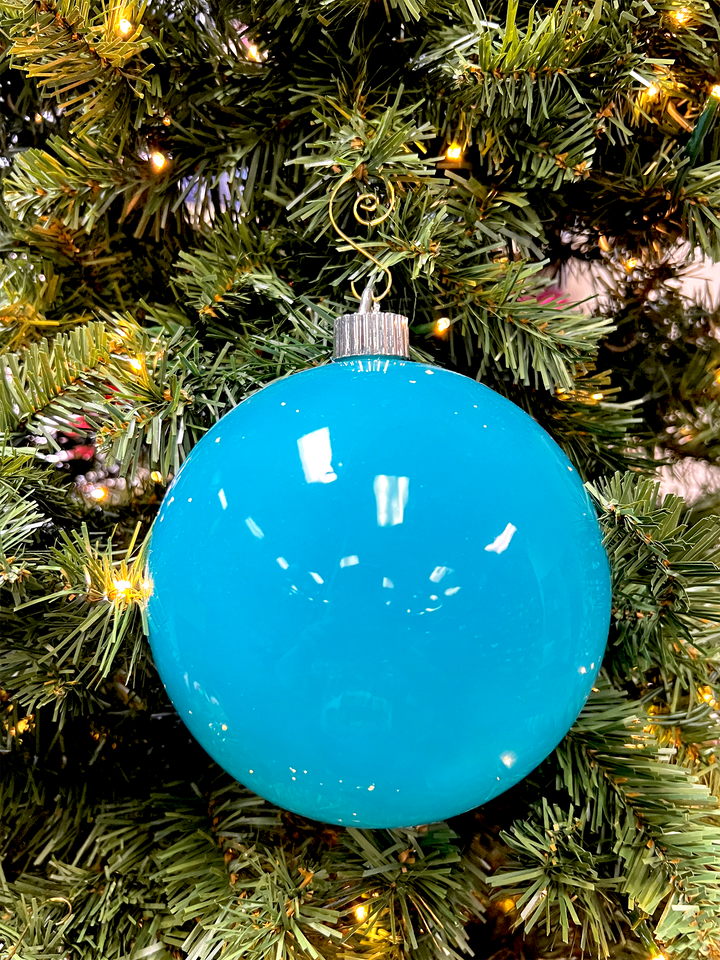 6" (150mm) Large Commercial Shatterproof Ball Ornaments, Pool Blue, 1/Box, 12/Case, 12 Pieces