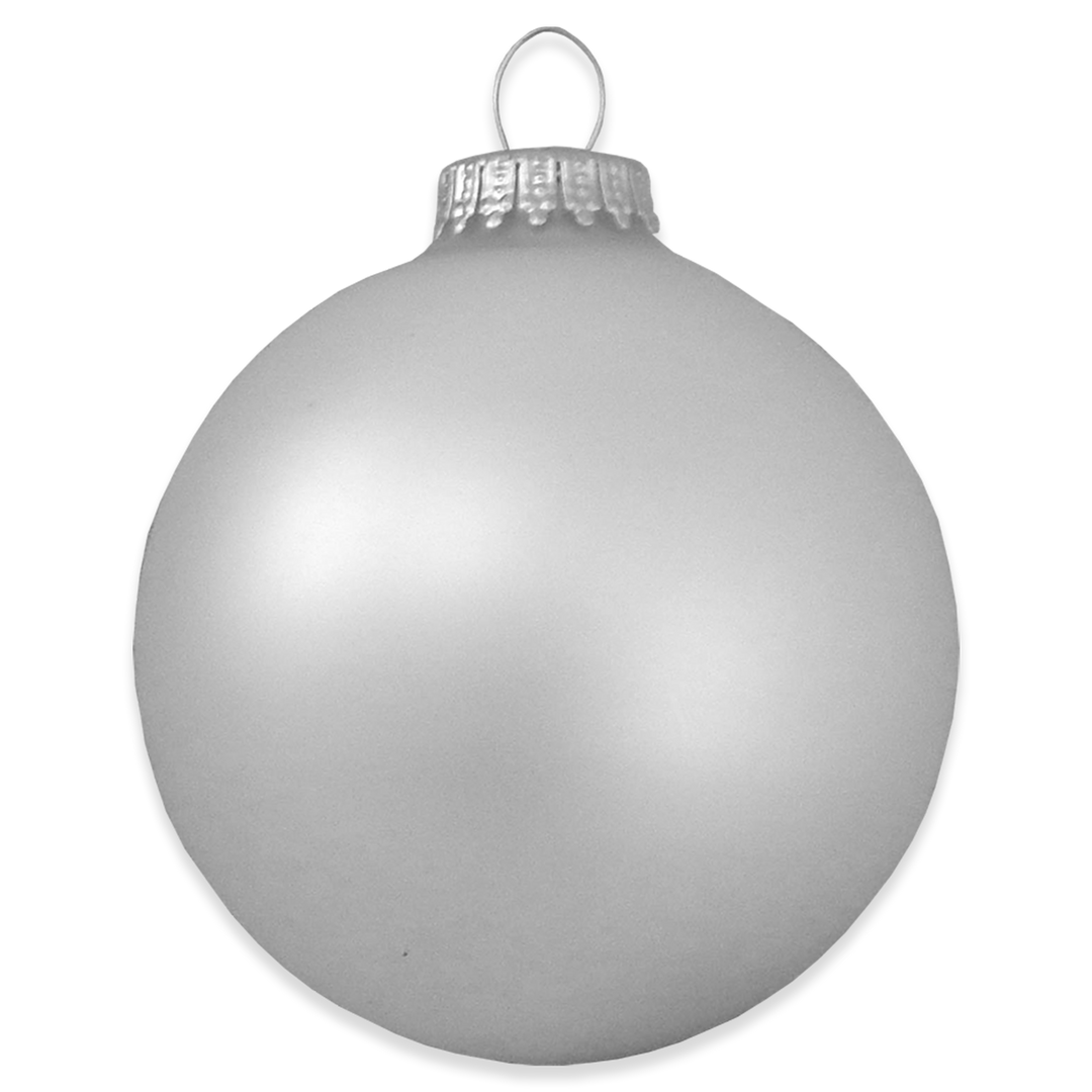 3 1/4" (80mm) Ball Ornaments, Silver Pearl, 4/Box, 12/Case, 48 Pieces