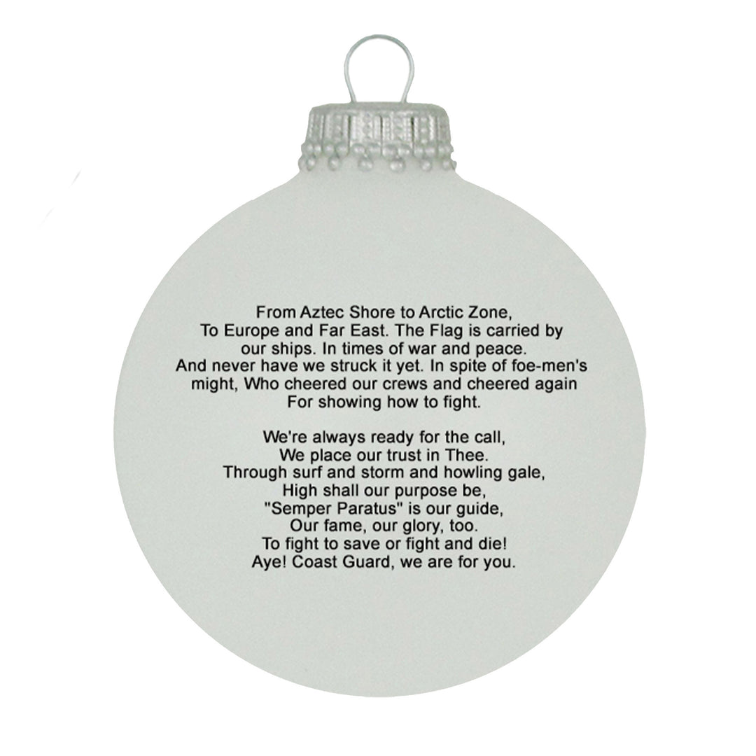 3 1/4" (80mm) Ball Ornaments, Coast Guard, Classic White, 1/Box, 12/Case, 12 Pieces