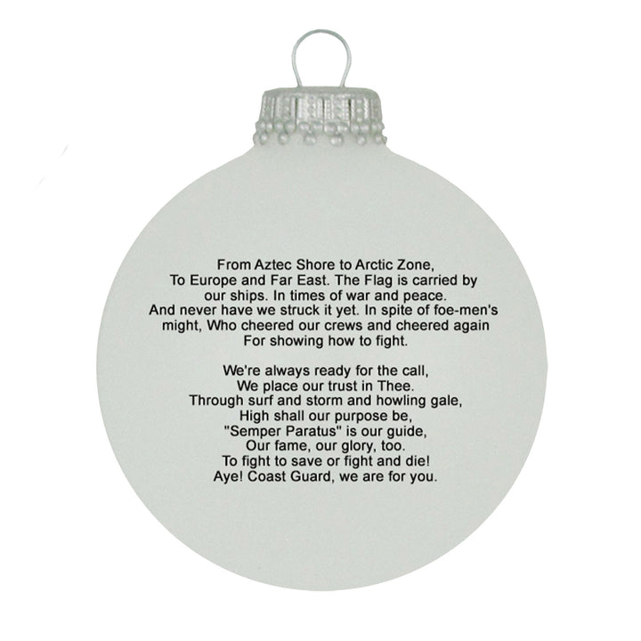 3 1/4" (80mm) Ball Ornaments, Coast Guard, Classic White, 1/Box, 12/Case, 12 Pieces