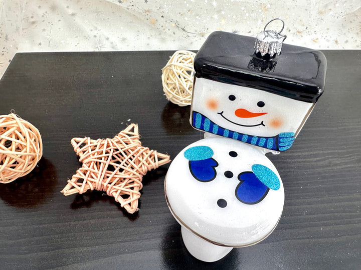 4" (100mm) Frosty the Toilet Figurine Ornaments, 1/Box, 6/Case, 6 Pieces