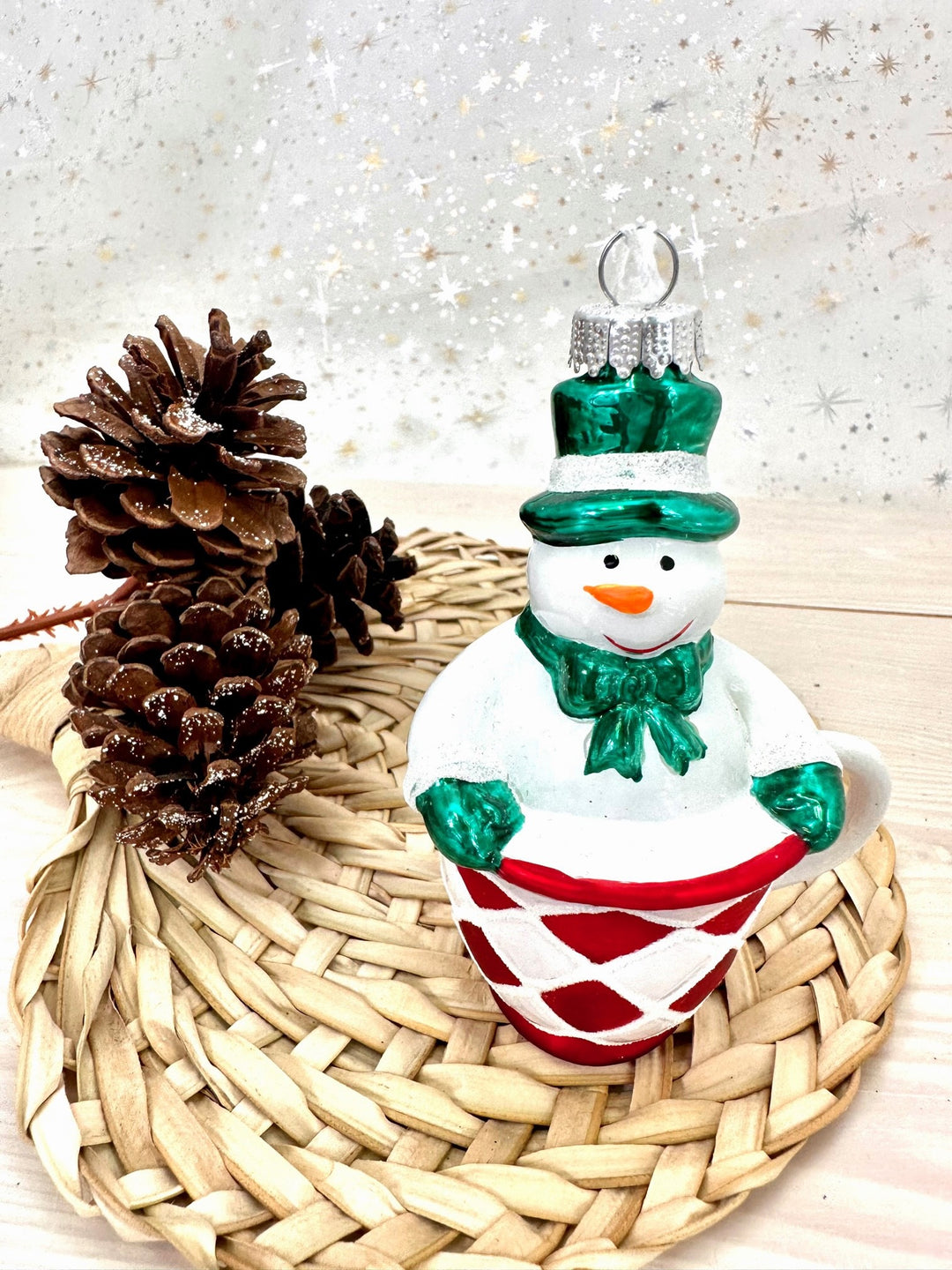 Snowman in Cup Figurine Ornaments, 1/Box, 6/Case, 6 Pieces