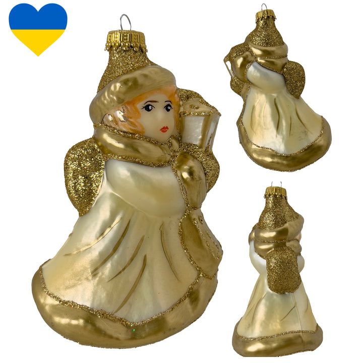 5" (13cm) Enchanted Gold Angel with Lantern Figurine Ornaments, 1/Box, 6/Case, 6 Pieces