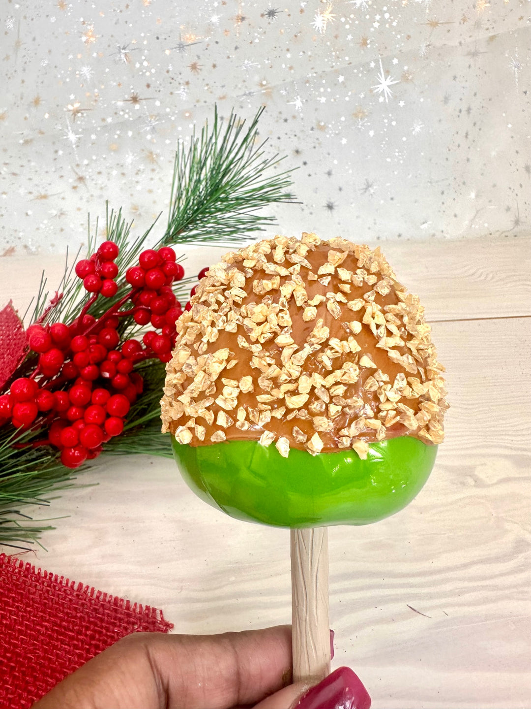 6" (150mm) Caramel Apple Figurine Ornaments, 1/Box, 6/Case, 6 Pieces