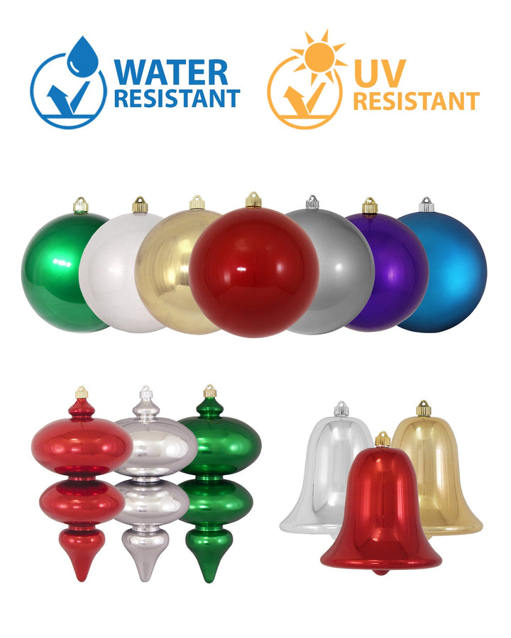 6" (150mm) Commercial Shatterproof Ball Ornament, Candy Gold, 2 per Bag, 6 Bags per Case, 12 Pieces