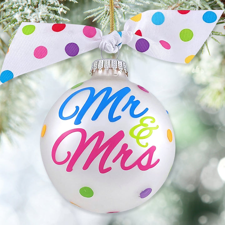 3 1/4" (80mm) Personalizable Hugs Specialty Gift Ornaments, Mr. & Mrs. Design, Silver Pearl, 1/Box, 12/Case, 12 Pieces