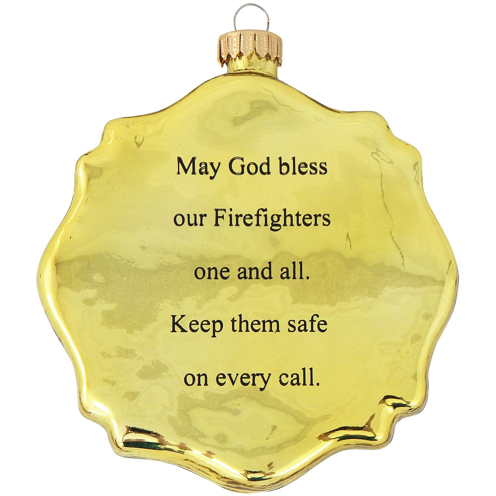 3 1/2" (89mm) Firefighter Badge Figurine Ornaments, 1/Box, 6/Case, 6 Pieces