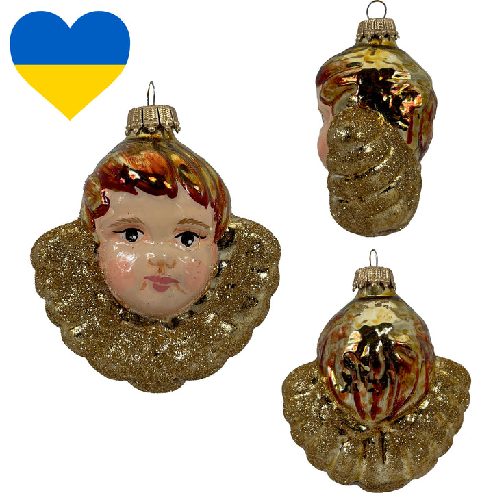 3.6" Christmas Cupid Angel, Gold/ Brown/ Nude,  Figurine Ornaments, 1/Box, 6/Case, 6 Pieces
