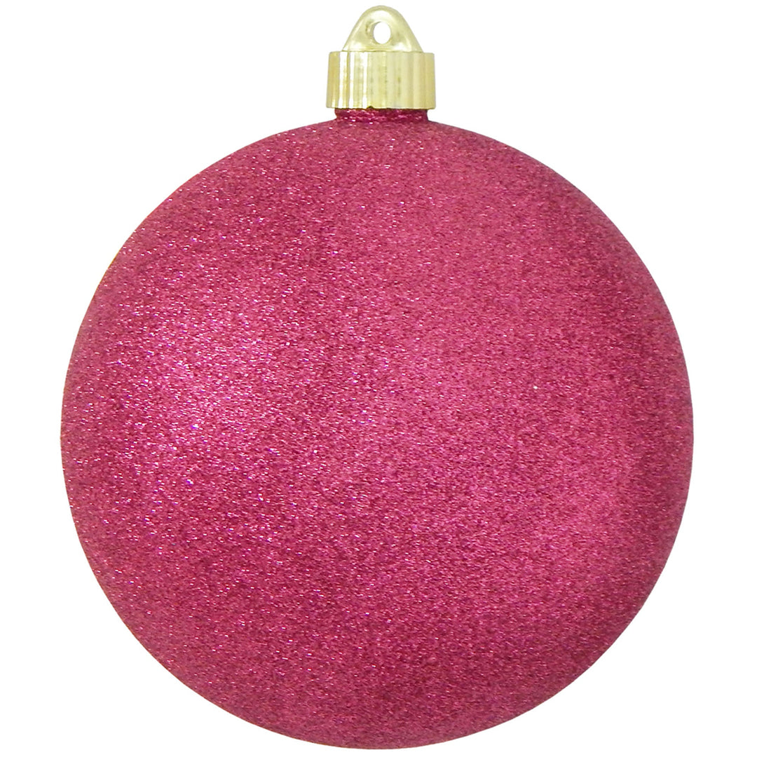 6" (150mm) Commercial Shatterproof Ball Ornament, Cabernet Glitter Pink, 2 per Bag, 6 Bags per Case, 12 Pieces